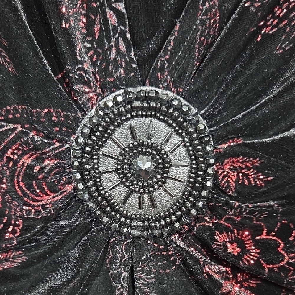 Notations Woman Sz 2x Red/Black Velvet Jacket W/ … - image 3